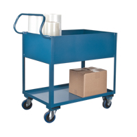 Chariots de service &agrave; bordure profonde, 2 Tiers, 24" la x 47" h x 36" p, Capacit&eacute; 1200 lb Distribution Jean Lapalme