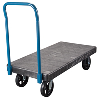 Plastic Platform Trucks, 48" L x 24" W, 2000 lbs. Cap., Mold-on Rubber Wheels Distribution Jean Lapalme