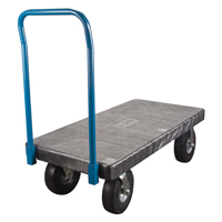 Chariots &agrave; plateforme en plastique, 48" lo x 24" la, 1200 lb cap, Roues Pneumatique Distribution Jean Lapalme