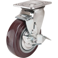 Roulette, Pivotant avec frein, 6" (152,4 mm), Polyur&eacute;thane, 850 lb (385 kg) Distribution Jean Lapalme