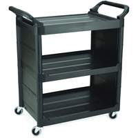 Bussing Cart with End Panels, 3 Tiers, 18-5/8" x 36-5/8" x 33-5/8", 150 lbs. Capacity Distribution Jean Lapalme