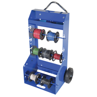 Portable Wire Reel Caddy, Steel, 4 Rod, 29" W x 47-5/16" H x 21-7/8" D, 300 lbs. Capacity Distribution Jean Lapalme