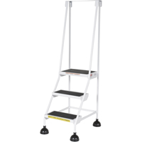 &eacute;chelles Stop-Step, 3 marches, Largeur de la marche 16", Hauteur de la plateforme 28-11/16", Acier Distribution Jean Lapalme