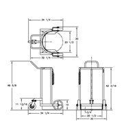 Large Liquid Gas Cylinder Truck LCC, Polyurethane Wheels, 20" W x 20" D Base, 1000 lbs. Distribution Jean Lapalme