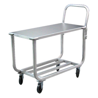 Chariot en aluminium &agrave; plateforme tubulaire, 700 lb Capacit&eacute;, Aluminium, 19" la x 42" ha x 46" p, Bordure vers le bas Distribution Jean Lapalme