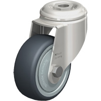 Roulette en &eacute;lastom&egrave;re thermoplastique acier inoxydable, Pivotant, Diam&egrave;tre 3-1/8" (79,5 mm), Capacit&eacute; 220 lb (100 kg) Distribution Jean Lapalme