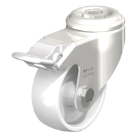 Roulette en nylon acier inoxydable, Pivotant avec frein, Diam&egrave;tre 4" (102 mm), Capacit&eacute; 265 lb (120 kg) Distribution Jean Lapalme