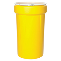 Nestable Polyethylene Drum, 30 US gal (25 imp. gal.), Open Top, Yellow Distribution Jean Lapalme