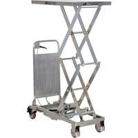 Table &eacute;l&eacute;vatrice hydraulique manuelle &agrave; ciseaux, 27-1/2" lo x 17-3/4" la, Partiellement en acier inoxydable, Capacit&eacute; 220 lb Distribution Jean Lapalme
