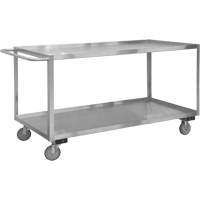 Industrial Grade Shelf Cart, 2 Tiers, 18-1/8" W x 42" H x 35" D, 1200 lbs. Capacity Distribution Jean Lapalme