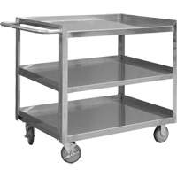 Industrial Grade Shelf Cart, 3 Tiers, 24-1/8" W x 35" H x 42" D, 1200 lbs. Capacity Distribution Jean Lapalme