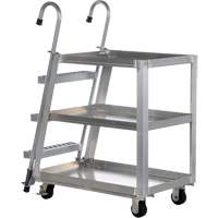 Chariot de pr&eacute;l&egrave;vement de stock, Aluminium, 21-7/8" la x 40" p, 3 tablettes, Capacit&eacute; 660 lb Distribution Jean Lapalme