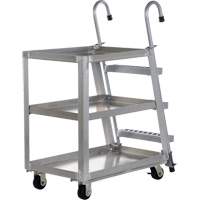 Chariot de pr&eacute;l&egrave;vement de stock, Aluminium, 21-7/8" la x 40" p, 3 tablettes, Capacit&eacute; 660 lb Distribution Jean Lapalme