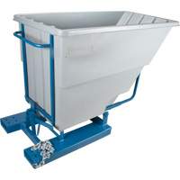 Self-Dumping Hopper, Polyethylene, 1-1/10 cu.yd, Grey Distribution Jean Lapalme