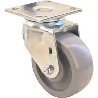 Max9 Directional & Wheel iLock Caster, Swivel with Brake, 6" (152.4 mm), Envirothane Grey-WOW, 1100 lbs. (498.95 kg.) Distribution Jean Lapalme