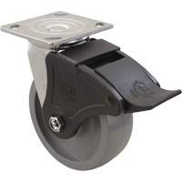 Max9 Caster, Swivel, 6" (152.4 mm), Envirothane Grey-WOW, 1100 lbs. (498.95 kg.) Distribution Jean Lapalme