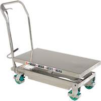 Table &eacute;l&eacute;vatrice hydraulique manuelle &agrave; ciseaux, 36-1/4" lo x 19-3/8" la, Acier inoxydable, Capacit&eacute; 600 lb Distribution Jean Lapalme