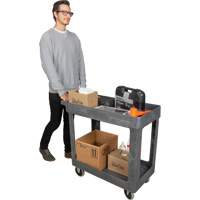Chariot utilitaire pour l'entretien, 2 tiers, 16-1/2" x 32-1/2" x 34-1/2", Capacit&eacute; 550 lb Distribution Jean Lapalme