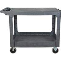 Flat-Shelf Utility Service Cart, 2 Tiers, 25-1/4" x 32-1/4" x 44", 550 lbs. Capacity Distribution Jean Lapalme