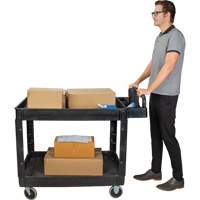 Utility Cart, 2 Tiers, 25-5/8" x 33-1/2" x 43-3/4", 550 lbs. Capacity Distribution Jean Lapalme