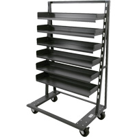 Chariot &agrave; cadre en A robuste &agrave; un c&ocirc;t&eacute; avec 6 plateaux, 38" x 25" x 63", Capacit&eacute; 2500 lb Distribution Jean Lapalme