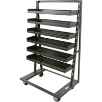 Chariot &agrave; cadre en A robuste &agrave; un c&ocirc;t&eacute; avec 6 plateaux &agrave; rebords, 38" x 25" x 63", Capacit&eacute; 2500 lb Distribution Jean Lapalme