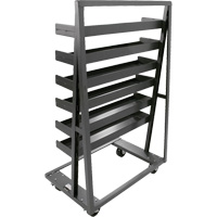 Chariot &agrave; cadre en A robuste &agrave; un c&ocirc;t&eacute; avec 6 plateaux &agrave; rebords, 38" x 25" x 63", Capacit&eacute; 2500 lb Distribution Jean Lapalme
