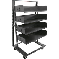 Chariot &agrave; cadre en A robuste &agrave; un c&ocirc;t&eacute; avec 4 grands plateaux, 38" x 25" x 63", Capacit&eacute; 2500 lb Distribution Jean Lapalme