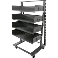 Chariot &agrave; cadre en A robuste &agrave; un c&ocirc;t&eacute; avec 4 grands plateaux, 38" x 25" x 63", Capacit&eacute; 2500 lb Distribution Jean Lapalme