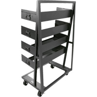Chariot &agrave; cadre en A robuste &agrave; un c&ocirc;t&eacute; avec 4 grands plateaux, 38" x 25" x 63", Capacit&eacute; 2500 lb Distribution Jean Lapalme