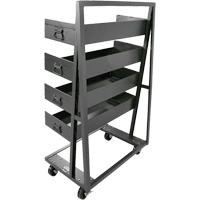 Chariot &agrave; cadre en A robuste &agrave; un c&ocirc;t&eacute; avec 4 grands plateaux &agrave; rebord, 38" x 25" x 63", Capacit&eacute; 2500 lb Distribution Jean Lapalme