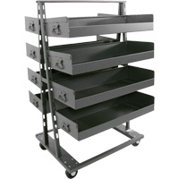 Chariot &agrave; cadre en A robuste &agrave; deux c&ocirc;t&eacute;s avec 8 grands plateaux &agrave; rebords, 38" x 30" x 63", Capacit&eacute; 2500 lb Distribution Jean Lapalme