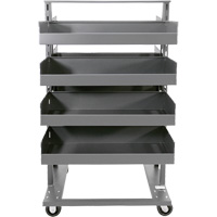 Chariot &agrave; cadre en A robuste &agrave; deux c&ocirc;t&eacute;s avec 8 grands plateaux &agrave; rebords, 38" x 30" x 63", Capacit&eacute; 2500 lb Distribution Jean Lapalme