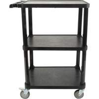 Utility Cart with Flat Shelf, 3 Tiers, 18-1/8" x 37-3/8" x 27-3/4", 330 lbs. Capacity Distribution Jean Lapalme