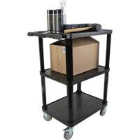 Utility Cart with Flat Shelf, 3 Tiers, 18-1/8" x 37-3/8" x 27-3/4", 330 lbs. Capacity Distribution Jean Lapalme