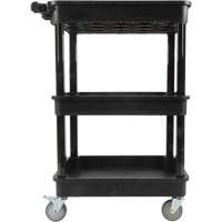Utility Cart with Deep Lip Shelf, 3 Tiers, 19" x 39-1/2" x 28-1/4", 330 lbs. Capacity Distribution Jean Lapalme