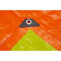 High-Visibility Heavy-Duty Woven Tarp, Polyethylene, Green/Orange, 16' x 20' x 12 mils Distribution Jean Lapalme