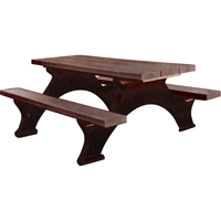 Recycled Plastic Picnic Tables, 8' L x 61-1/2" W, Brown Distribution Jean Lapalme