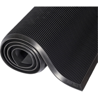 Mat-A-Dor Mat, Rubber, Scraper Type, Finger Tip Style Pattern, 2' x 2-2/3', Black Distribution Jean Lapalme
