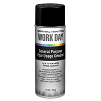 Peinture industrielle Work Day, Noir, Tr&egrave;s mat, 10 oz, Canette a&eacute;rosol Distribution Jean Lapalme