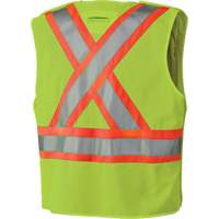 6936 5-Point Tear-Away Safety Vest, High Visibility Lime-Yellow, 2X-Large, Polyester Distribution Jean Lapalme
