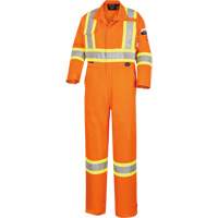 5555 High Visibility FR Rated & Arc Rated Safety Coveralls, Size 36, High Visibility Orange, 11 cal/cm² Distribution Jean Lapalme
