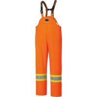 5893 High Visibility Flame Resistant Waterproof Bib Pants, Large, High Visibility Orange Distribution Jean Lapalme