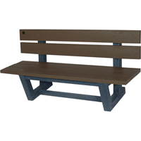 Outdoor Park Benches, Recycled Plastic, 60" L x 22-13/16" W x 29-13/16" H, Umber Distribution Jean Lapalme