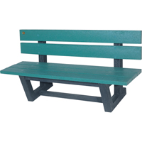 Outdoor Park Benches, Recycled Plastic, 60" L x 22-13/16" W x 29-13/16" H, Green Distribution Jean Lapalme