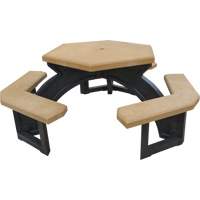 Recycled Plastic Hexagon Picnic Tables, 78" L x 78" W, Cedar Distribution Jean Lapalme