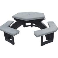 Recycled Plastic Hexagon Picnic Tables, 78" L x 78" W, Grey Distribution Jean Lapalme
