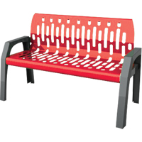 Stream Benches, Steel, 48" L x 25" W x 34" H, Red Distribution Jean Lapalme
