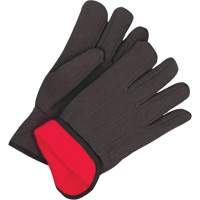 Gants en jersey classiques, Taille unique, Noir, Molleton rouge, &agrave; enfiler Distribution Jean Lapalme