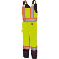 5041BB Pantalon &agrave; bretelles matelass&eacute; imperm&eacute;able, Polyester, Grand, Jaune lime haute visibilit&eacute; Distribution Jean Lapalme